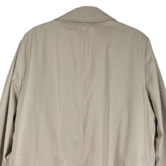 London Fog Towne Men’s Vintage Retro Classic Trench Coat Lined Tan Size 44R - Picture 7 of 12